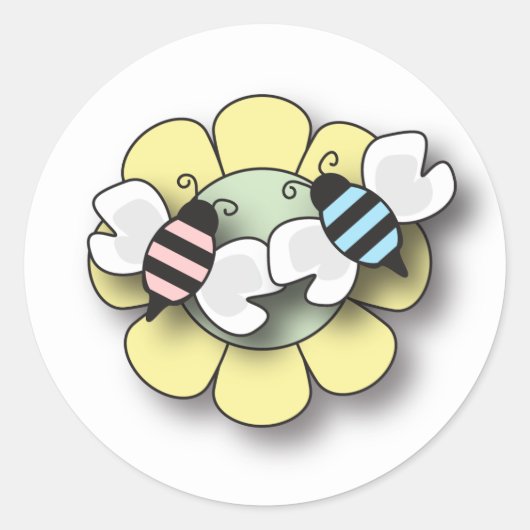 Bébé Bee Twins Boy & Girl Sticker (Devant)