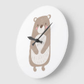 Bebe Beer Waterverf Nursery Clock Grote Klok (Hoek)