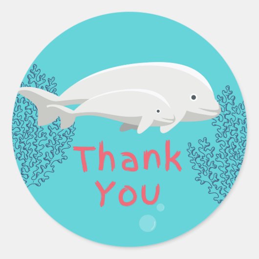 Bébé Beluga Merci Sticker (Devant)