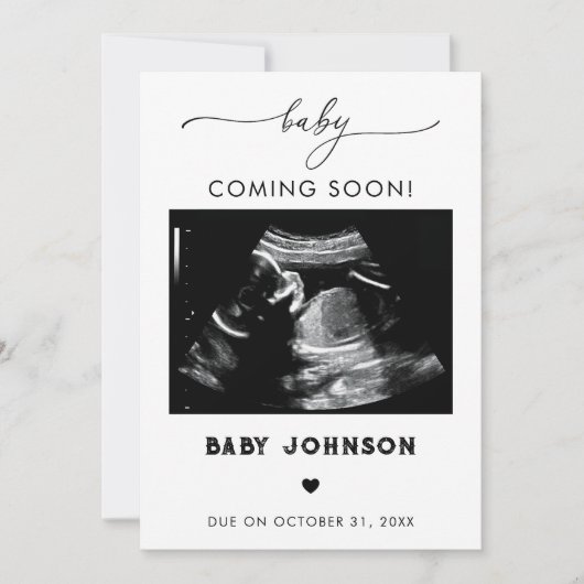 Bébé Bientôt Sonogramme Grossesse Faire-part (Devant)