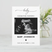 Bébé Bientôt Sonogramme Grossesse Faire-part (Debout devant)