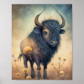 Bébé Bison Animal Africain | Impression Murale Bis (Devant)