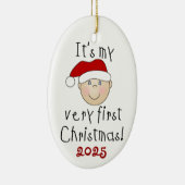 Bébé blanc 1er ornement de Noël (Droite)