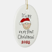 Bébé blanc 1er ornement de Noël (Droite)