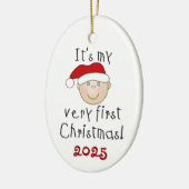 Bébé blanc 1er ornement de Noël (Gauche)
