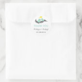 Bébé blanc Bleu Lovebirds Mariage Favor Sticker (Sac)