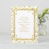 Bébé blanc & or's Breath Floral Chic Invitations (Debout devant)