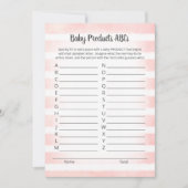 Bébé blanc rose produit ABCs Carte de jeu (Devant)