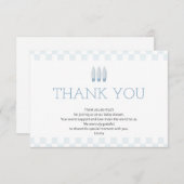 Bébé bleu à bord Carte de remerciements (Devant / Derrière)