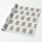 Bébé bleu Accueil Teddy Ours Cadeau Papier envelop (Déroulé)