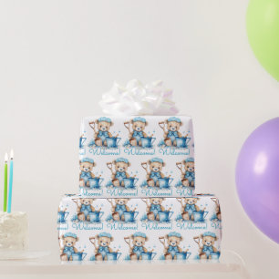 Bébé bleu Accueil Teddy Ours Cadeau Papier envelop