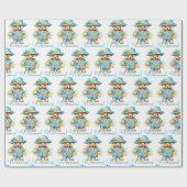 Bébé bleu Accueil Teddy Ours Cadeau Papier envelop (Plat)