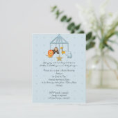 Bébé bleu animal mobile Baby shower Invitation (Debout devant)