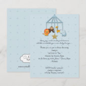 Bébé bleu animal mobile Baby shower Invitation (Devant / Derrière)