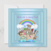 BÉBÉ BLEU ARK 1ER ANNIVERSAIRE INVITATION (Devant)
