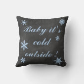 Bébé Bleu Bébé il fait froid dehors Coussin (Verso)