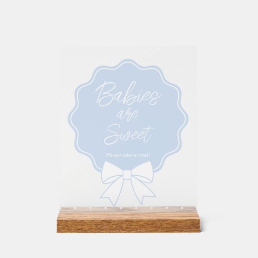 Bébé Bleu & Blanc Bow Bébé sont doux Traite (Recto)