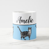 Bébé Bleu Blanc Tabby chat Chats Whimsical Art Mug (Devant)