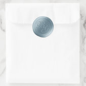 Bébé Bleu Calligraphie Monogramme Stickers cire Sc (Sac)