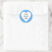 Bébé Bleu Coeur Bordure Stickers - Customisé (Sac)