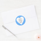 Bébé Bleu Coeur Bordure Stickers - Customisé (Enveloppe)