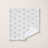 Bébé Bleu Coeurs d'amour Motif sur Offwhite (Gant de toilette)