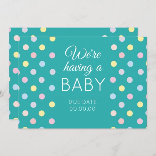 Bébé bleu coloré Faire-part (Devant / Derrière)