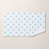 Bébé bleu croix coutures sur blanc (Serviette à main)