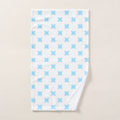 Bébé bleu croix coutures sur blanc (Serviette à main)