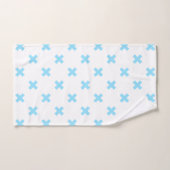 Bébé bleu croix coutures sur blanc (Serviette à main)