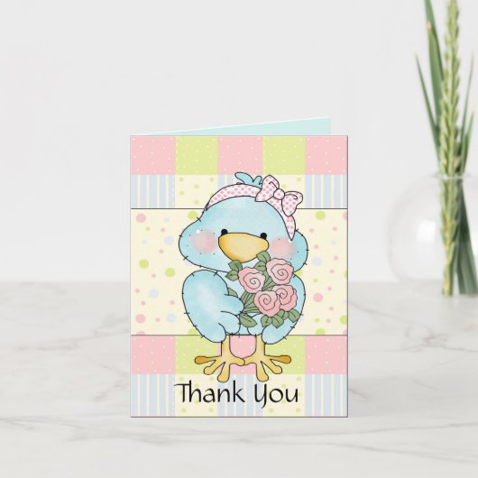 Bébé bleu doux Carte de remerciements (Devant)