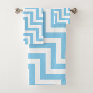 Bébé Bleu et Blanc Grand Taille Diagonal Chevron