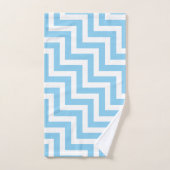 Bébé Bleu et Blanc Grand Taille Diagonal Chevron (Serviette à main)