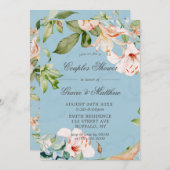 Bébé bleu et rose Lily Couples Invitations de douc (Devant / Derrière)