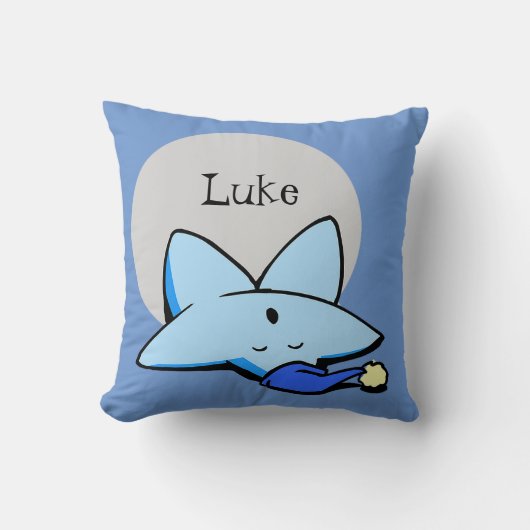 Bébé bleu étoile dormant / Coussin pour enfants (Recto)