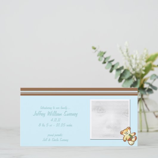 Bébé bleu Faire-part (Debout devant)