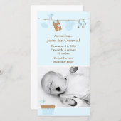 Bébé bleu Faire-part de naissance de blanchisserie (Devant / Derrière)