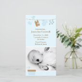 Bébé bleu Faire-part de naissance de blanchisserie (Debout devant)