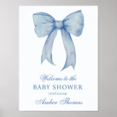 Bébé bleu garçon douche Affiche de bienvenue (Devant)