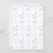 Bébé bleu garçon douche Invitation (Dos)
