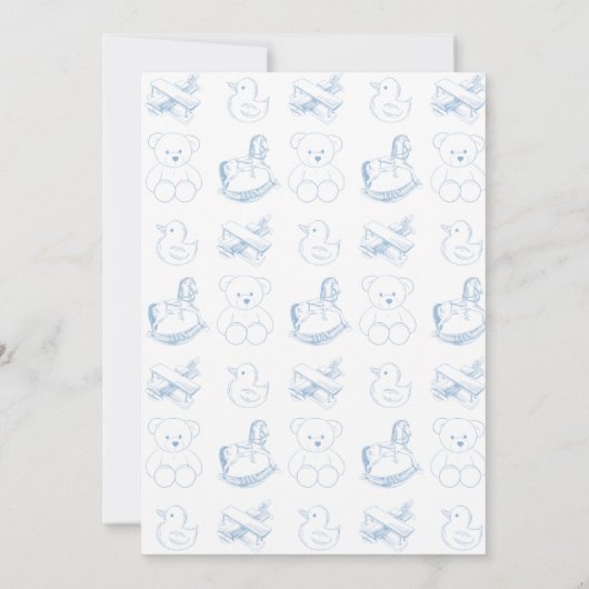 Bébé bleu garçon douche Invitation (Dos)