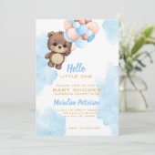 Bébé bleu garçon douche Invitation (Debout devant)