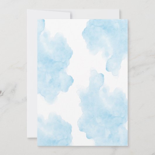 Bébé bleu garçon douche Invitation (Dos)