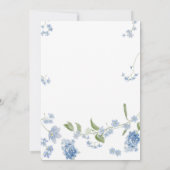 Bébé bleu garçon en fleur Baby shower Invitation (Dos)