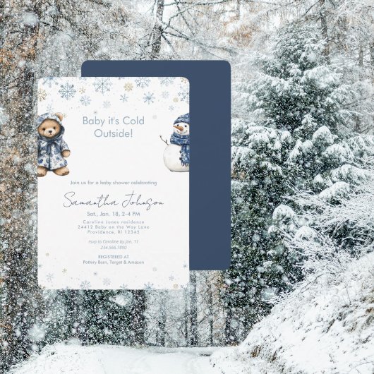 Bébé Bleu Il Fait Froid Dehors Invitation Bébé enn