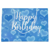 Bébé Bleu Joyeux Anniversaire Grand sac cadeau (Devant)