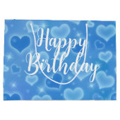 Bébé Bleu Joyeux Anniversaire Grand sac cadeau (Dos)