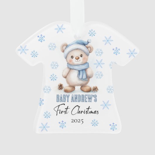 Bébé Bleu mignon 1er ours Brown de Noël du Garçon (dos)