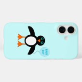 Bébé bleu mignon garçon coque iphone de pingouin (Verso (horizontal))