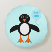 Bébé bleu mignon garçon Coussin de pingouin (Dos)